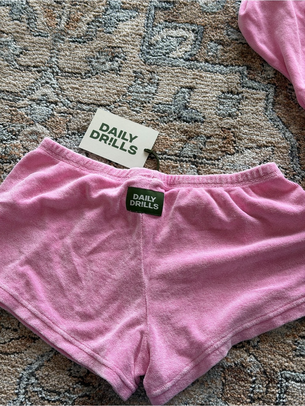 Daily Drills Pink Terry Micro Athletic Shorts - Picture 2 of 4